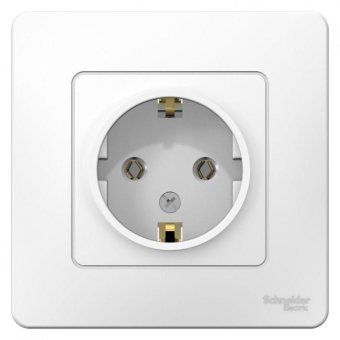 розетка 1-м сп blanca 16а ip20 250в с заземл. без защ. шторок бел. se blnrs001011 от магазина Штепсель и батарейка. - фото_5
