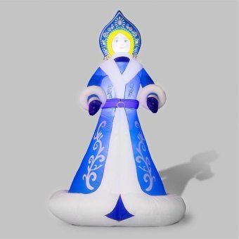 фигура надувная 3d "снегурочка" 300см внутренняя подсветка 9led компрессор с адаптером 12в ip44 neon-night 511-056 от магазина Штепсель и батарейка.