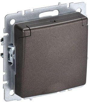 розетка brite рсбш10-3-бртб 16а ip20 с заземл. защ. шторки с крышкой механизм бронза iek br-r16-16-k45 от магазина Штепсель и батарейка.