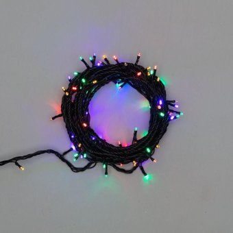 гирлянда светодиодная управляемая"нить" 10м 100led мультиколор 10вт 220-240в ip65 8 режимов провод пвх черн. (нужен контроллер 217-204) neon-night 303-139 от магазина Штепсель и батарейка.