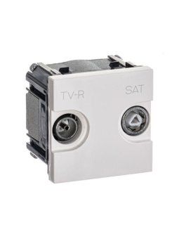 розетка телевизионная одиночная tv/r/sat 2мод. zenit с накладкой бел. abb 2cla225130n1101 от магазина Штепсель и батарейка. - фото_2