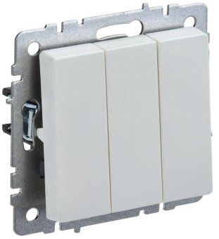 выключатель 3-кл. сп brite вс10-3-0-брж 10а механизм жемчуж. iek br-v30-0-10-k36 от магазина Штепсель и батарейка.