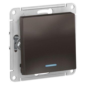 выключатель 1-кл. сп atlasdesign 10а ip20 (сх. 1а) 10ax с подсветкой механизм мокко se atn000613 от магазина Штепсель и батарейка.
