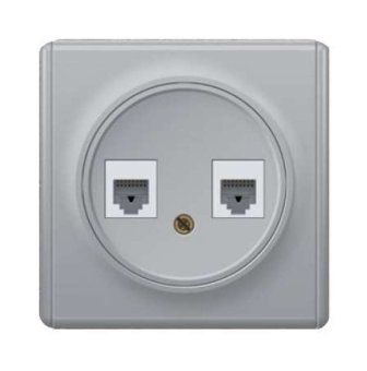 розетка компьютерная + телефонная 2-м сп florence rj45 + rj11 кат.5e механизм сер. (1e20801302) onekeyelectro 2172840 от магазина Штепсель и батарейка.