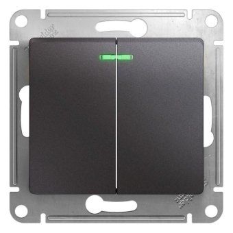 выключатель 2-кл. сп glossa 10а ip20 (сх. 5а) 10ax с подсветкой механизм графит se gsl001353 от магазина Штепсель и батарейка.