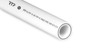 труба ppr 20х3.4 pn25 стекловолокно бел. (дл.2м) rtp 14152 от магазина Штепсель и батарейка.