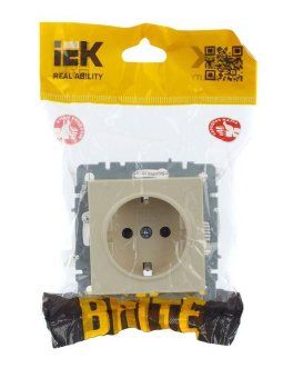 розетка brite рс11-1-0-бркр 16а с заземл. без защ. шторки механизм беж. iek br-r11-16-k10 от магазина Штепсель и батарейка. - фото_7