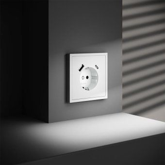 розетка 1-м сп s70 16а с usb a+с с заземл. защ. шторки механизм бел. матов. voltum vls040502 от магазина Штепсель и батарейка. - фото_6
