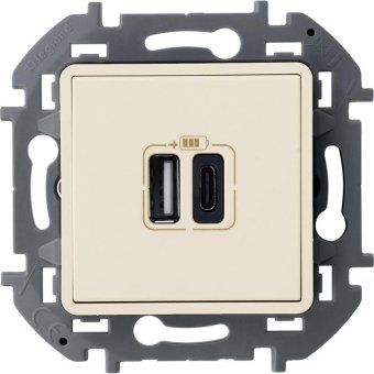 устройство зарядное inspiria с 2-мя usb разьемами a и c 240в / 5в 3000ма сл. кость leg 673761 от магазина Штепсель и батарейка.