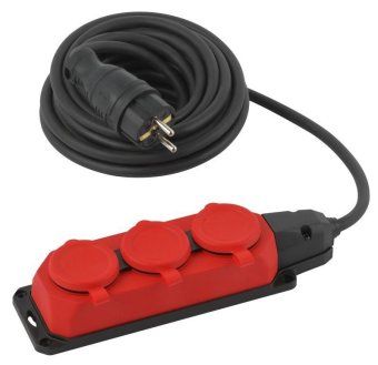 удлинитель силовой uk-3e-3x1.5-5m-ip44(kg) с заземлением 3 розетки каучук 5м кг 3х1.5кв.мм ip44 эра б0057579 от магазина Штепсель и батарейка.