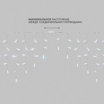 гирлянда светодиодная "айсикл" (бахрома) 4х0.6м 128led бел. 10вт 230в ip67 провод каучук бел. (нужен шнур питания 315-001) neon-night 255-205 от магазина Штепсель и батарейка. - фото_10
