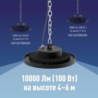 светильник светодиодный ufo high bay 100вт 6500к 174-265в для высоких пролетов космос khb120d100w6500k от магазина Штепсель и батарейка. - фото_6
