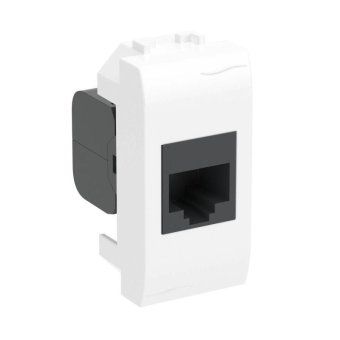 розетка компьютерная 1-м сп 1мод. brava rj45 кат.5e бел. dkc 76654b от магазина Штепсель и батарейка. - фото_2