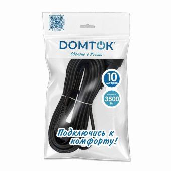 удлинитель-шнур 1х10м с заземл. 16а ip20 пвс 3х1 черн. domtok 2360 от магазина Штепсель и батарейка. - фото_3