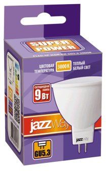 лампа светодиодная pled-sp 9вт jcdr mr16 3000к тепл. бел. gu5.3 720лм 230в jazzway 2859754a от магазина Штепсель и батарейка. - фото_2
