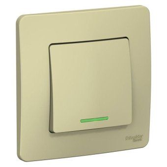 выключатель 1-кл. сп blanca 10а ip20 (сх. 1) 250в с подсветкой беж. se blnvs010117 от магазина Штепсель и батарейка.