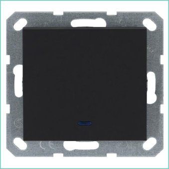 выключатель 1-кл. 10а ip20 с подсветкой механизм черн. матовый soft touch jasmart g3011npb от магазина Штепсель и батарейка.