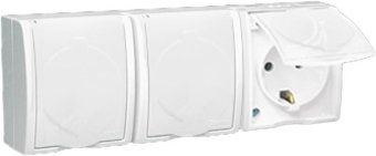 розетка 3-м оп simon15 16а ip54 250в с заземл. с крышкой винт. клеммы бел. simon 1594437-030 от магазина Штепсель и батарейка.