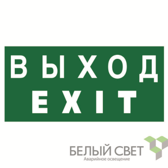 знак безопасности npu-1510.e24 "выход-exit" белый свет a10881 от магазина Штепсель и батарейка.