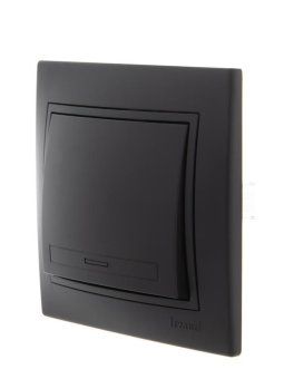 выключатель 1-кл. 1п сп mira 10а ip20 со вставкой черн. бархат lezard 701-4242-100 от магазина Штепсель и батарейка. - фото_2