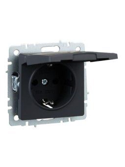 розетка brite рсбш10-3-брг 16а ip20 с заземл. защ. шторки с крышкой механизм графит iek br-r16-16-k53 от магазина Штепсель и батарейка. - фото_6
