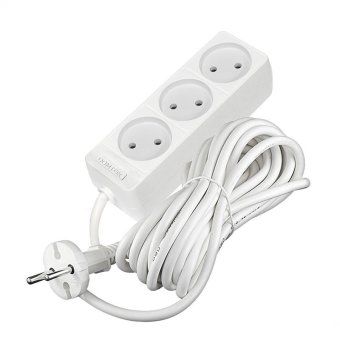 удлинитель 3х5м без заземл. 10а ip20 2.2квт пвс 2х1 бел. domtok 2352 от магазина Штепсель и батарейка. - фото_3