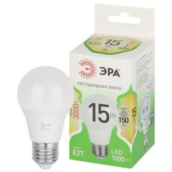 лампа светодиодная green line a60-15w-830-e27 gl 15вт груша 3000к свет тепл. e27 эра б0067112 от магазина Штепсель и батарейка.
