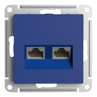 розетка компьютерная 2-м atlasdesign rj45+rj45 кат.5e механизм аквамарин se atn001185 от магазина Штепсель и батарейка. - фото_3