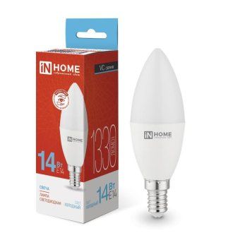 лампа светодиодная led-свеча-vc 14вт e14 6500к 1330лм in home 4690612047775 от магазина Штепсель и батарейка.