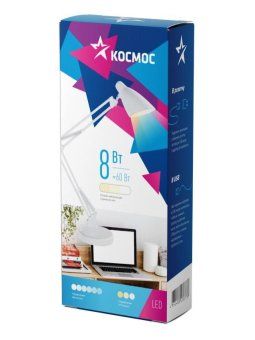 светильник настольный desk037 8вт 5в 2а ra>80 3 реж. цветности диммируемая бел. космос koc_desk037 от магазина Штепсель и батарейка.