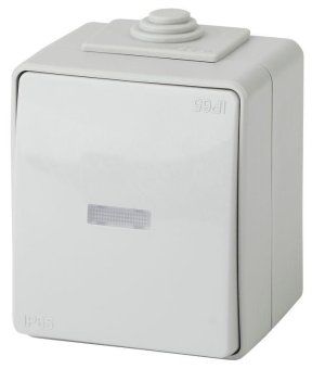 выключатель 1-кл. оп эра эксперт 10а ip65 11-1602-03 250в 10ax с подсветкой сер. эра б0035974 от магазина Штепсель и батарейка.