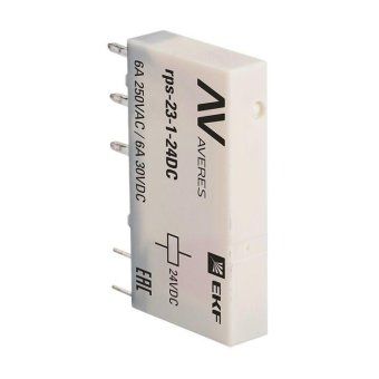 реле промежуточное рп slim 23/1 6а 24в dc averes ekf rps-23-1-24dc от магазина Штепсель и батарейка.