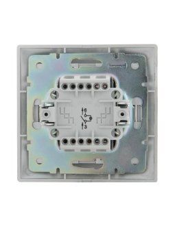 выключатель 1-кл. сп mira 10а ip20 с подсветкой со вставкой сер. метал. lezard 701-1010-111 от магазина Штепсель и батарейка. - фото_4