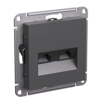 розетка компьютерная 2-м atlasdesign rj45+rj45 кат.5e механизм базальт se atn001485 от магазина Штепсель и батарейка.