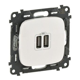 устройство зарядное valena allure с 2-мя usb-разъемами 240в/5в 1500ма с лиц. панелью бел. leg 754995 от магазина Штепсель и батарейка.
