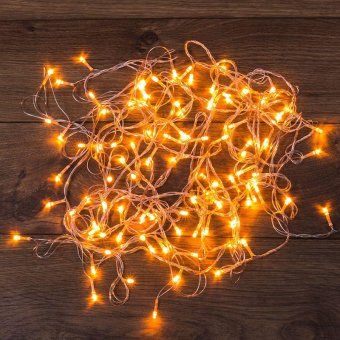 гирлянда светодиодная универсальная 10м 100led тепл. бел. 4вт ip20 с контроллером 8 режимов провод пвх прозр. neon-night 303-063 от магазина Штепсель и батарейка.