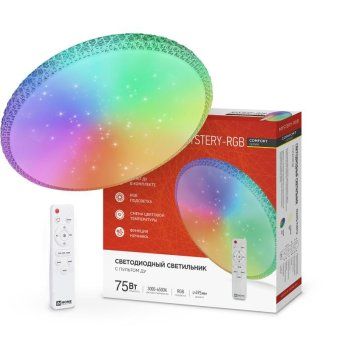 светильник светодиодный comfort mystery-rgb 75вт 3000-6500к 6000лм 230в 495х85мм с пультом ду in home 4690612044637 от магазина Штепсель и батарейка.