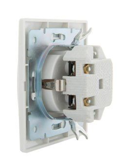 розетка 1-м сп mira 16а ip20 с заземл. с защ. крышкой с сер. вставкой керамика бел. lezard 701-0215-123 от магазина Штепсель и батарейка.