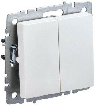 выключатель 2-кл. сп brite вс10-2-0-брж 10а механизм жемчуж. iek br-v20-0-10-k36 от магазина Штепсель и батарейка.