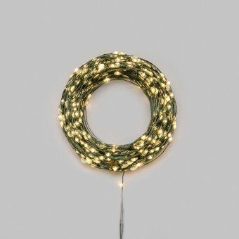 гирлянда светодиодная "роса" 100м 1000led тепл. бел. 7.2вт 230в ip20 с контроллером провод зел. neon-night 303-296 от магазина Штепсель и батарейка.