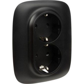 розетка 2-м сп valena allure 16а ip20 250в 2х2p+e защ. шторки безвинт. клеммы с лицев. панелью антрацит leg 753936 от магазина Штепсель и батарейка. - фото_2