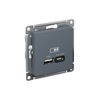 розетка usb atlasdesign тип a+c 45вт qc pd высокоскор. зу механизм грифель se atn000729 от магазина Штепсель и батарейка.