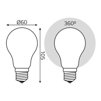 лампа светодиодная филаментная black filament 10вт a60 грушевидная матовая 4100к нейтр. бел. e27 860лм gauss 102202210 от магазина Штепсель и батарейка. - фото_5