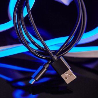 кабель usb microusb шнур в металлической оплетке серебристый rexant 18-4241 от магазина Штепсель и батарейка. - фото_2