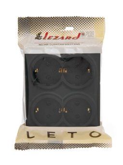 розетка 4-м оп leto с заземл. закрытый корпус пбт черн. бархат lezard 752-4200-127bdp от магазина Штепсель и батарейка. - фото_2