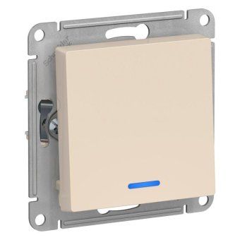 выключатель 1-кл. сп atlasdesign 10а ip20 (сх. 1а) 10ax с подсветкой механизм беж. se atn000213 от магазина Штепсель и батарейка.