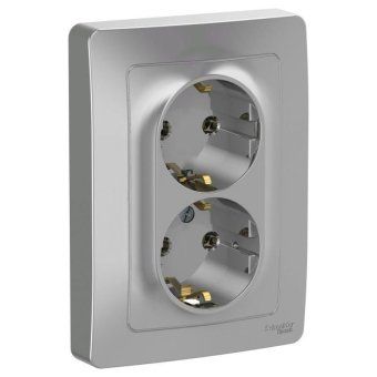 розетка 2-м сп blanca 16а ip20 250в с заземл. без защ. шторок алюм. se blnrs001023 от магазина Штепсель и батарейка.