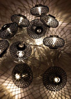 гирлянда светодиодная "фонарики" черн. 5х3см 10led тепл. бел. 1.8+0.3м космос koc_gir-b119 от магазина Штепсель и батарейка.