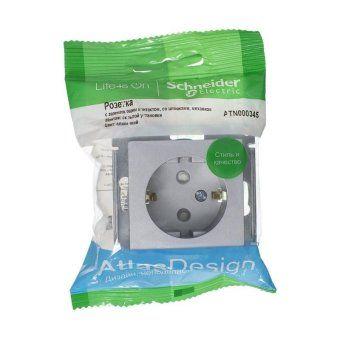 розетка 1-м сп atlasdesign 16а ip20 с заземл. защ. шторки механизм алюм. se atn000345 от магазина Штепсель и батарейка. - фото_4