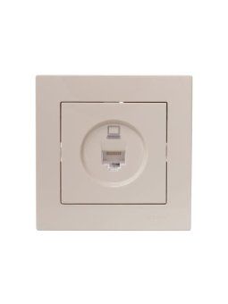 розетка компьютерная 1-м сп vesna механизм крем. lezard 742-0388-139 от магазина Штепсель и батарейка.